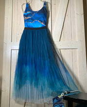 Load image into Gallery viewer, Skirt Ombré Aquarium midi cover-up skirt / mini dress insta glam - beach event photography / pool swim cover-up