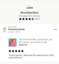 Load image into Gallery viewer, nwt Chalet Puffer coordinate 2pc SET snow / ski jacket & high waisted pant in S - XL pink black red hooded coat top + snow bottom