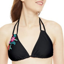 Load image into Gallery viewer, XS - XL Baronesa Bikini - Serape Olé stripes or Bamba Floral + black or white strappy halter tie swimsuit two-piece women teen lake beach