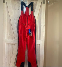 Load image into Gallery viewer, nwt Shred RED ski BIB black stripe adjustable fit insulated women’s snow pants + suspenders waterproof winter Shore and Skyline XS M purple