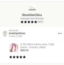 Load image into Gallery viewer, S-3XL Blanca Boho maxi / light beach - friendly ruffled campesino / destination quince wedding baby shower / flowy floral print airy Puebla