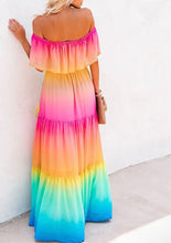 Load image into Gallery viewer, S-3XL Blanca Boho maxi / light beach - friendly ruffled campesino / destination quince wedding baby shower / flowy floral print airy Puebla