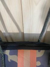 Load image into Gallery viewer, nwt Camo Luxe Rose 2.0 Neoprene Tote Bag + luminous metallic ROSE GOLD stripes w added top zip closure women light purse waterproof ShoreAndSkyline Shore and Skyline