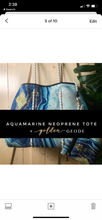 Load image into Gallery viewer, new Neoprene Tote Navy blue Camo + hot pink racing stripes + various: grey gray silver /aquamarine geode / pink/ Cheetah Leopard Deer