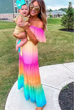 Load image into Gallery viewer, S-3XL Blanca Boho maxi / light beach - friendly ruffled campesino / destination quince wedding baby shower / flowy floral print airy Puebla