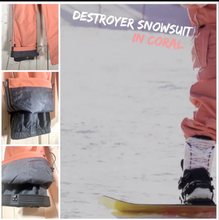Load image into Gallery viewer, nwt DESTROYER in CORAL snowsuit snowboard ski suit + gaiters hood
