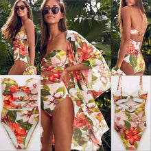 Load image into Gallery viewer, XS - XL Resort Floral Triple Knot One-Piece Swimsuit
