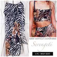 Load image into Gallery viewer, Swim Set SERENGETI swimsuit bikini + cover-up dress / midi or maxi skirt
