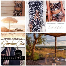 Load image into Gallery viewer, Swim Set SERENGETI swimsuit bikini + cover-up dress / midi or maxi skirt
