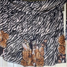 Load image into Gallery viewer, resort wrap / cover-up SERENGETI Zebra - Cheetah hybrid: midi dress / maxi skirt black white brown cream beach pool lake spa hot tub resort
