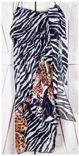 Load image into Gallery viewer, resort wrap / cover-up SERENGETI Zebra - Cheetah hybrid: midi dress / maxi skirt black white brown cream beach pool lake spa hot tub resort
