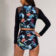 Load image into Gallery viewer, S - 2XL surf crop swimsuit GJWHF two-piece rocker floral Summer 2022
