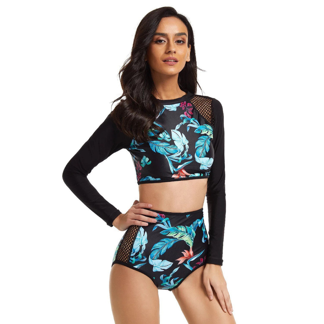 S - 2XL surf crop swimsuit GJWHF two-piece rocker floral Summer 2022