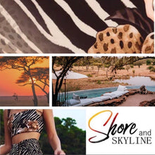 Load image into Gallery viewer, new subSahara Leopard Zest kimono / lounge wrap / beach cover-up beige khaki orange animal print
