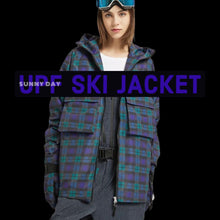 Load image into Gallery viewer, S - XL Blackwatch Plaid UPF Ski Snow Hooded Jacket
