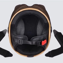 Load image into Gallery viewer, NWT Helmet - His &amp; Her M/L Prix Black Racer + white racing checks w brick red interior ABS - dot certified motorcycle safety w clear visor

