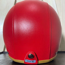 Load image into Gallery viewer, NWT Helmet - His &amp; Her M/L Prix Black Racer + white racing checks w brick red interior ABS - dot certified motorcycle safety w clear visor
