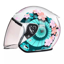 Load image into Gallery viewer, NWT Helmet - His &amp; Her M/L Prix Black Racer + white racing checks w brick red interior ABS - dot certified motorcycle safety w clear visor
