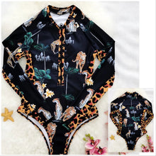Load image into Gallery viewer, S-XL UPF Rashguard Teal Hibiscus swimsuit / wetsuit / surfsuit - white black pink turquoise coral peach floral leopard surf beach pool lake
