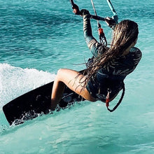 Load image into Gallery viewer, S-XL UPF Rashguard Teal Hibiscus swimsuit / wetsuit / surfsuit - white black pink turquoise coral peach floral leopard surf beach pool lake
