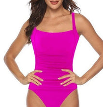Load image into Gallery viewer, s - xxl Daytona Pink or USS Navy Blue SWIM - one-piece modest swimsuit w ruched tummy / waist forgiving &gt; vacation holiday beach pool lake
