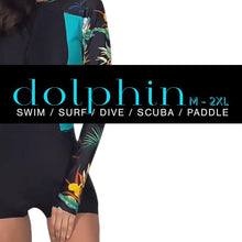 Load image into Gallery viewer, M-XXL DOLPHIN Swim - surfsuit / swimsuit / springsuit black w turquoise lats
