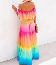 Load image into Gallery viewer, S-3XL Miami (bright) Ombré Maxi - peasant dress + Rain (pastel) Ombré / Boho floral water friendly smooth airy beach baby shower photography
