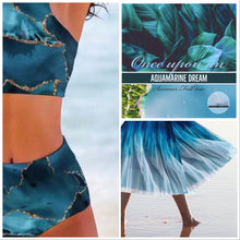 Load image into Gallery viewer, Skirt Ombré Aquarium midi cover-up skirt / mini dress insta glam - beach event photography / pool swim cover-up
