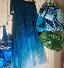 Load image into Gallery viewer, Skirt Ombré Aquarium midi cover-up skirt / mini dress insta glam - beach event photography / pool swim cover-up
