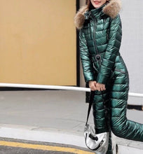 Load image into Gallery viewer, Emerald Nightingale snowsuit ski green one-piece skisuit jumpsuit winter snow suit NWT M Spring Break 2023 new puffer one-piece
