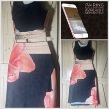 Load image into Gallery viewer, XS-XL swimsuit Pink Quartz Hibiscus on dark chocolate aqua sport bikini womens UPF 40+ black brown floral two-piece shore sports women
